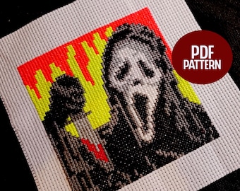 Ghost Face, Cross Stitch Pattern, Digital  File, Instant Download
