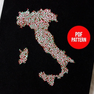 Italy, Italia Map, Cross Stitch Pattern, Digital File ONLY, Instant Download