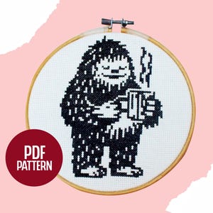 BigFoot Chilling, Cross Stitch Pattern, Digital File, Instant Download