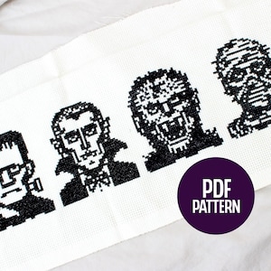 Monsters, Cross Stitch Pattern, Digital File, Instant Download