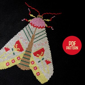 Moth, Cross Stitch Pattern, Digital File Only, Instant Download