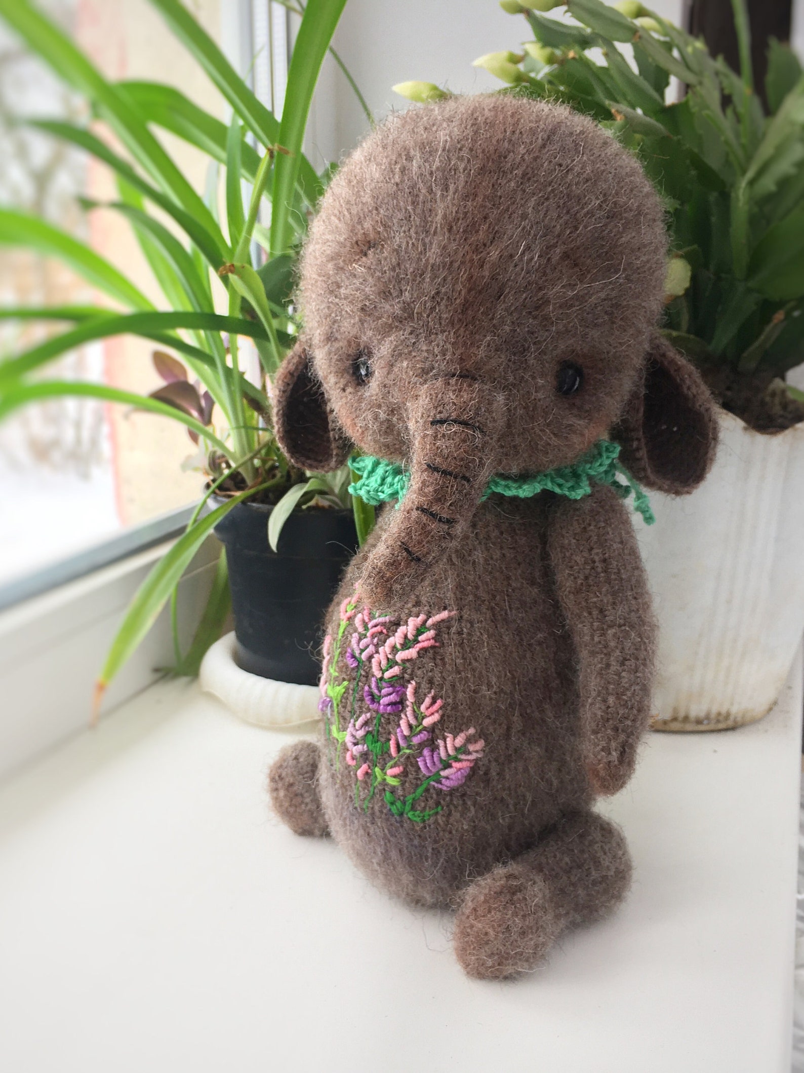 Teddy Elephant Knitted Handmade of Natural Yarn Stuffed Animal | Etsy