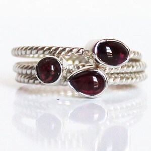 Sterling Silver Stacking Rings | Build Your Own Gemstone Ring Stack | Size 8 Only | Dainty Birthstone Rings | Stackable Gift for Her