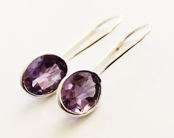 Natural Amethyst 2.6Ct Solid 925 Sterling Silver Classic Wedding Stud Earrings