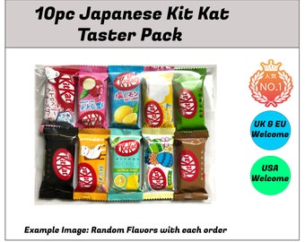 Japan Kit Kat Taster Pack 10pc o 12pc Gran regalo, cumpleaños, regalo, San Valentín, cesta de Navidad NUEVOS SABORES AÑADIDOS