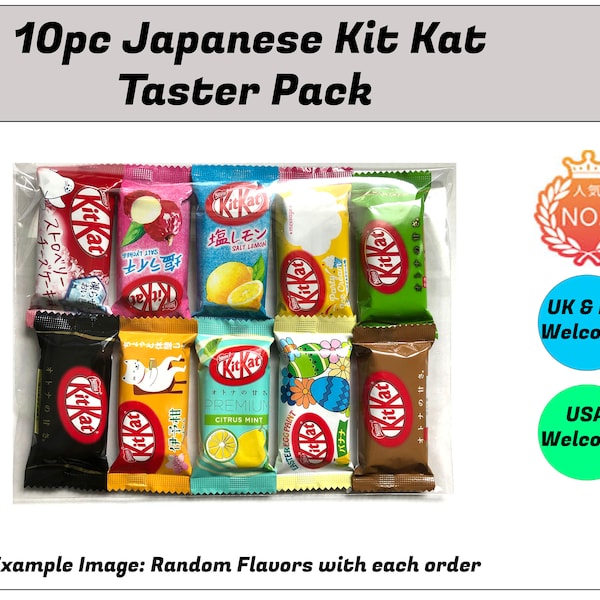 Japon Kit Kat Taster Pack 10 pièces ou 12 pièces Grand cadeau, anniversaire, cadeau, Saint-Valentin, panier de Noël NOUVELLES SAVEURS AJOUTÉES
