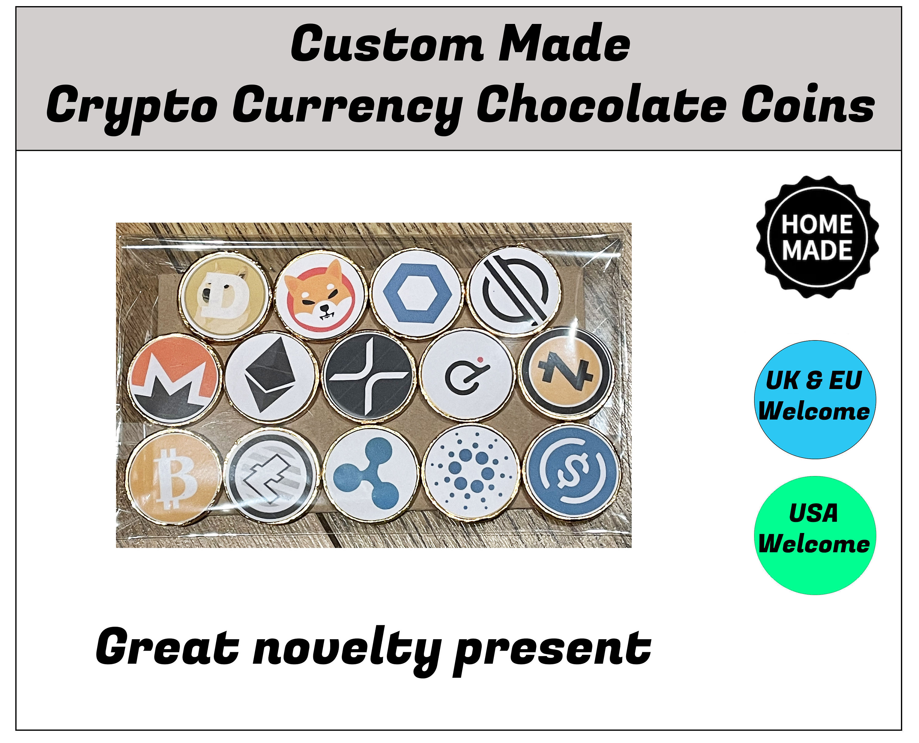 Cryptocurrency CHOCOLATE COINS - Beste nieuwigheid cadeau of voor grappen  bitcoin, ethereum, lite, Ripple, Doge, Shiba, Cardano, z-cash etc - Etsy  Nederland