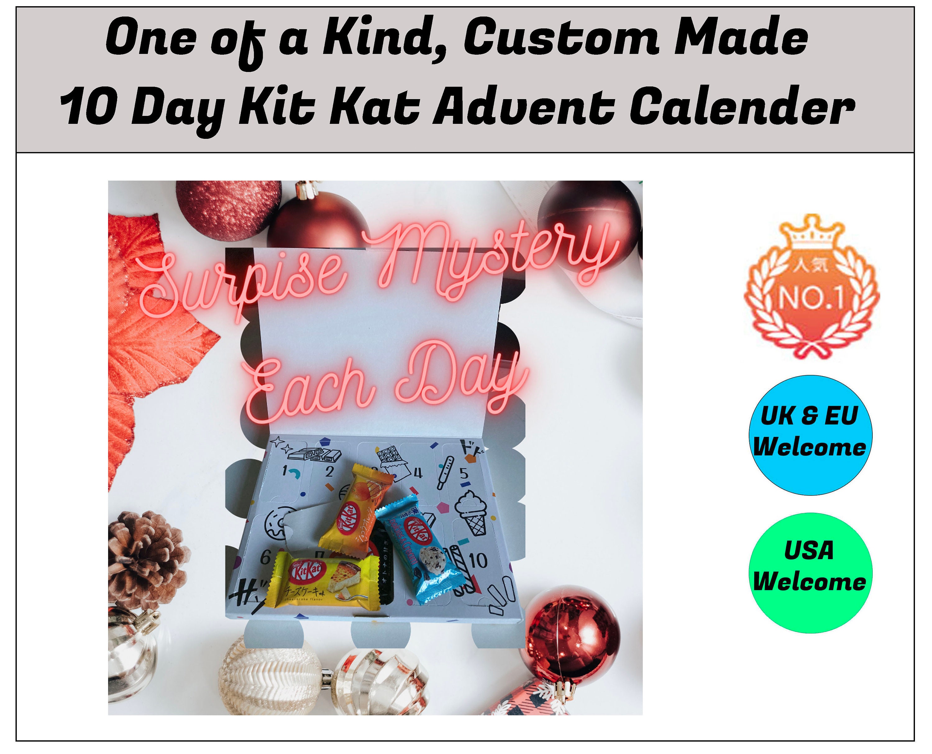 10 Day Valentine Count Down Kit Kat Chocolate Box One of A - Etsy