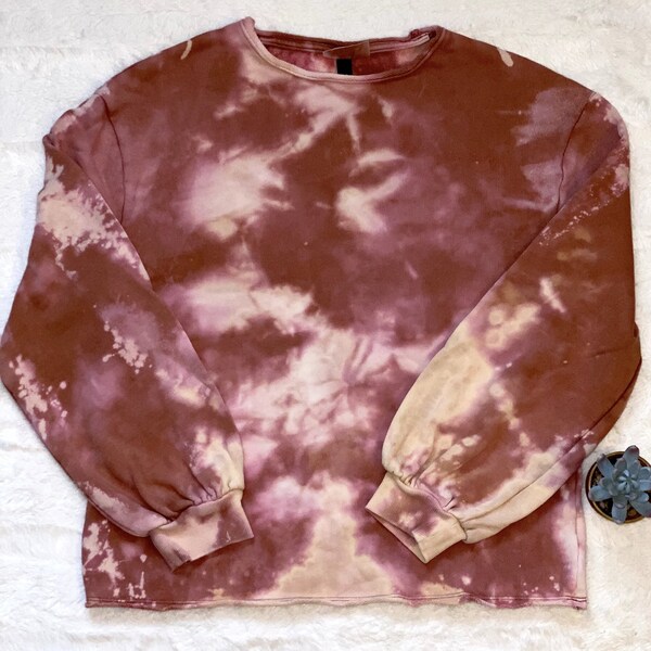 Reverse Tie Dye Crewneck Sweatshirt / Bleach Dye Sweatshirt / Tie Dye Sweatshirt / SIZE XS