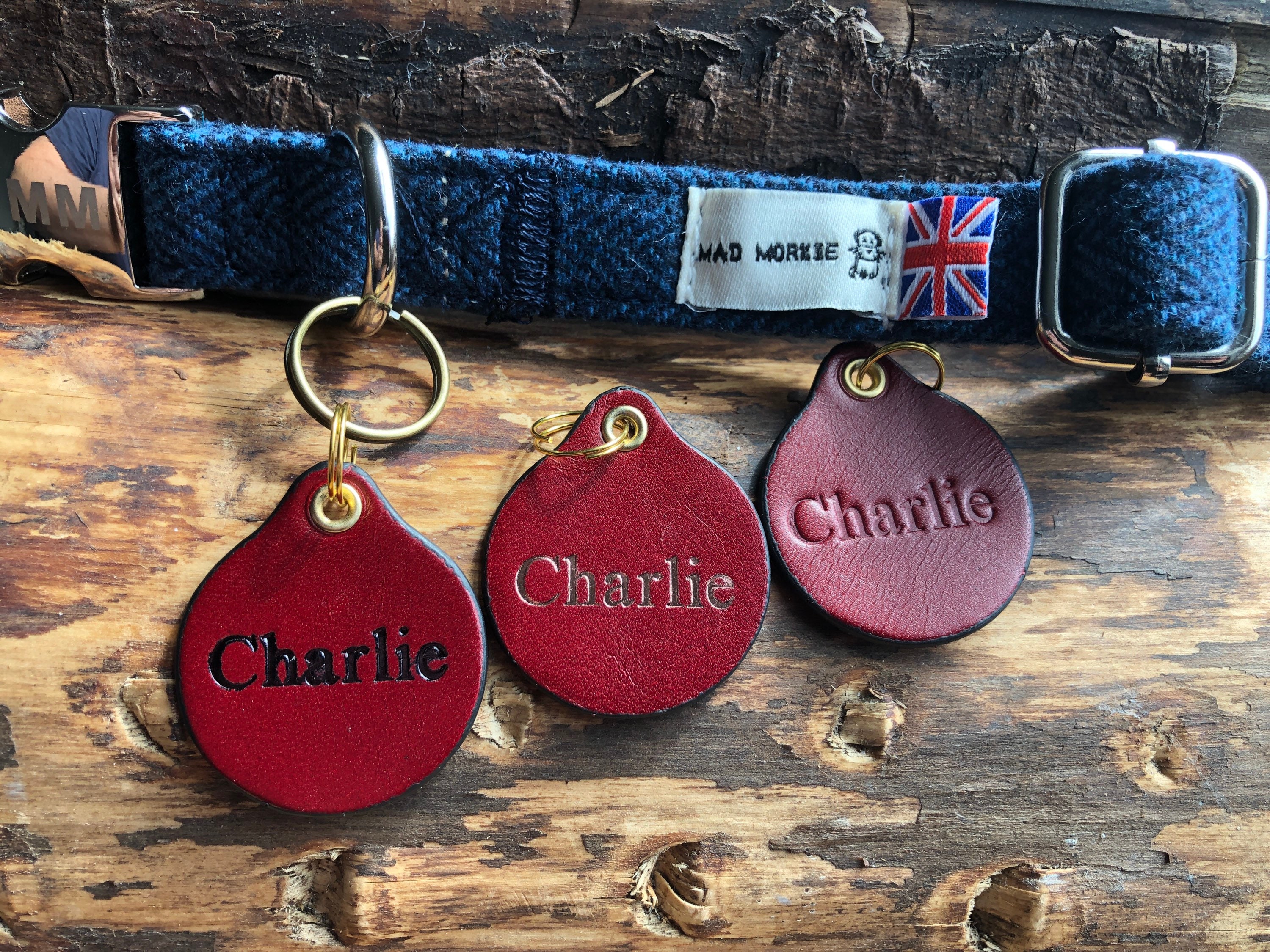 Genuine Handmade Leather Dog Tag Embossed With Your Dogs Name Etsy