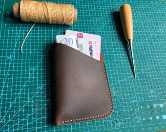 Handmade Leather card wallet for Fathers Day