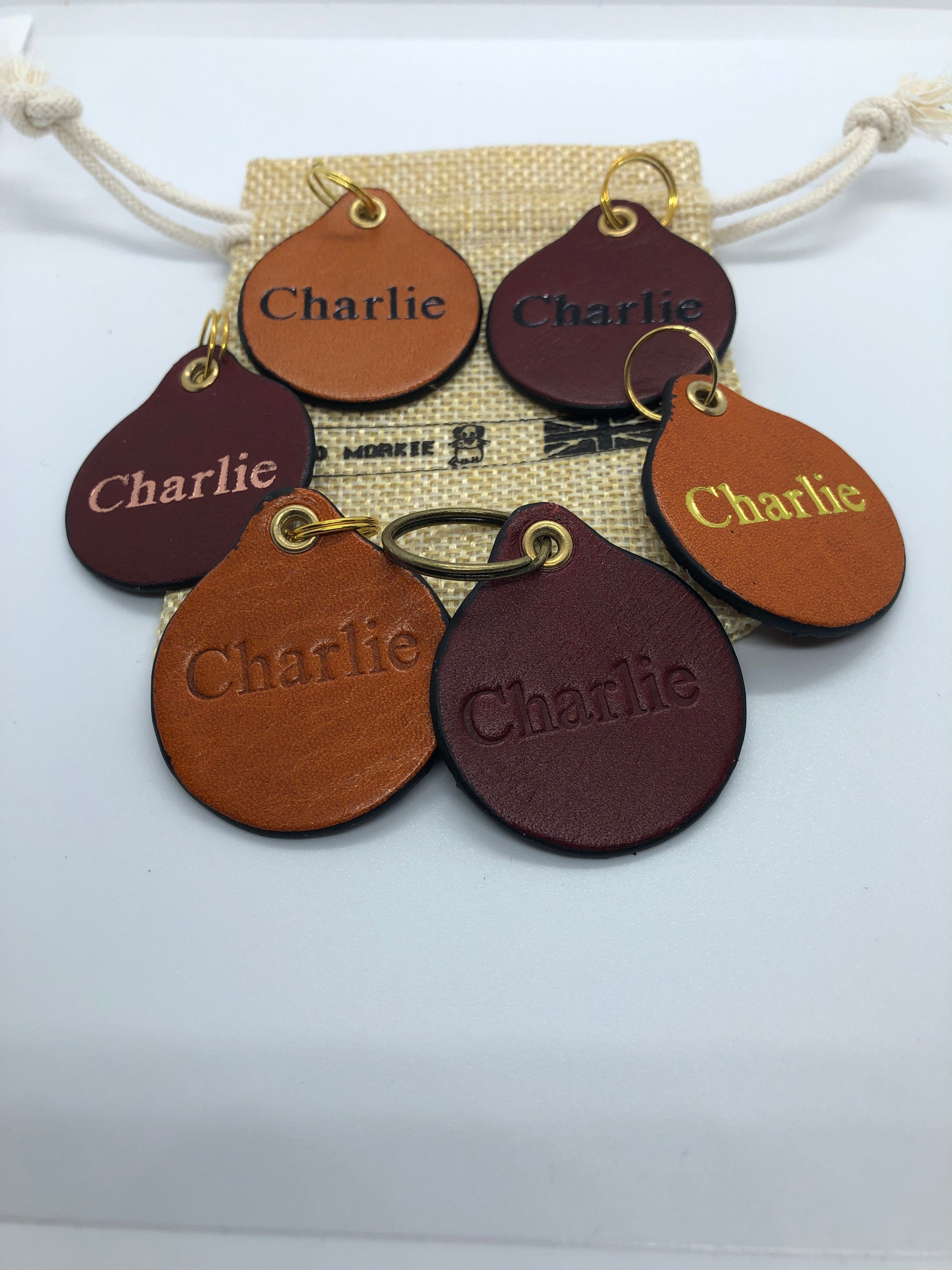 Genuine Handmade Leather Dog Tag Embossed With Your Dogs Name Etsy UK