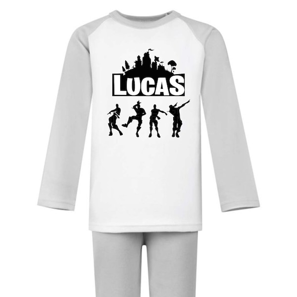 PERSONALISED children's pyjamas- Fort Nite Themed