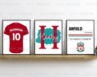 Personalised Football Inspired Set of 3 Prints- Unframed Prints- Wallart