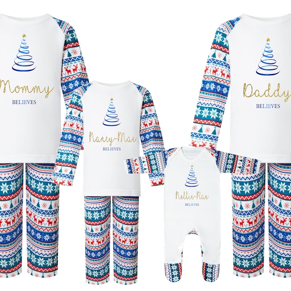 PERSONALISED Matching Family Christmas Pyjamas