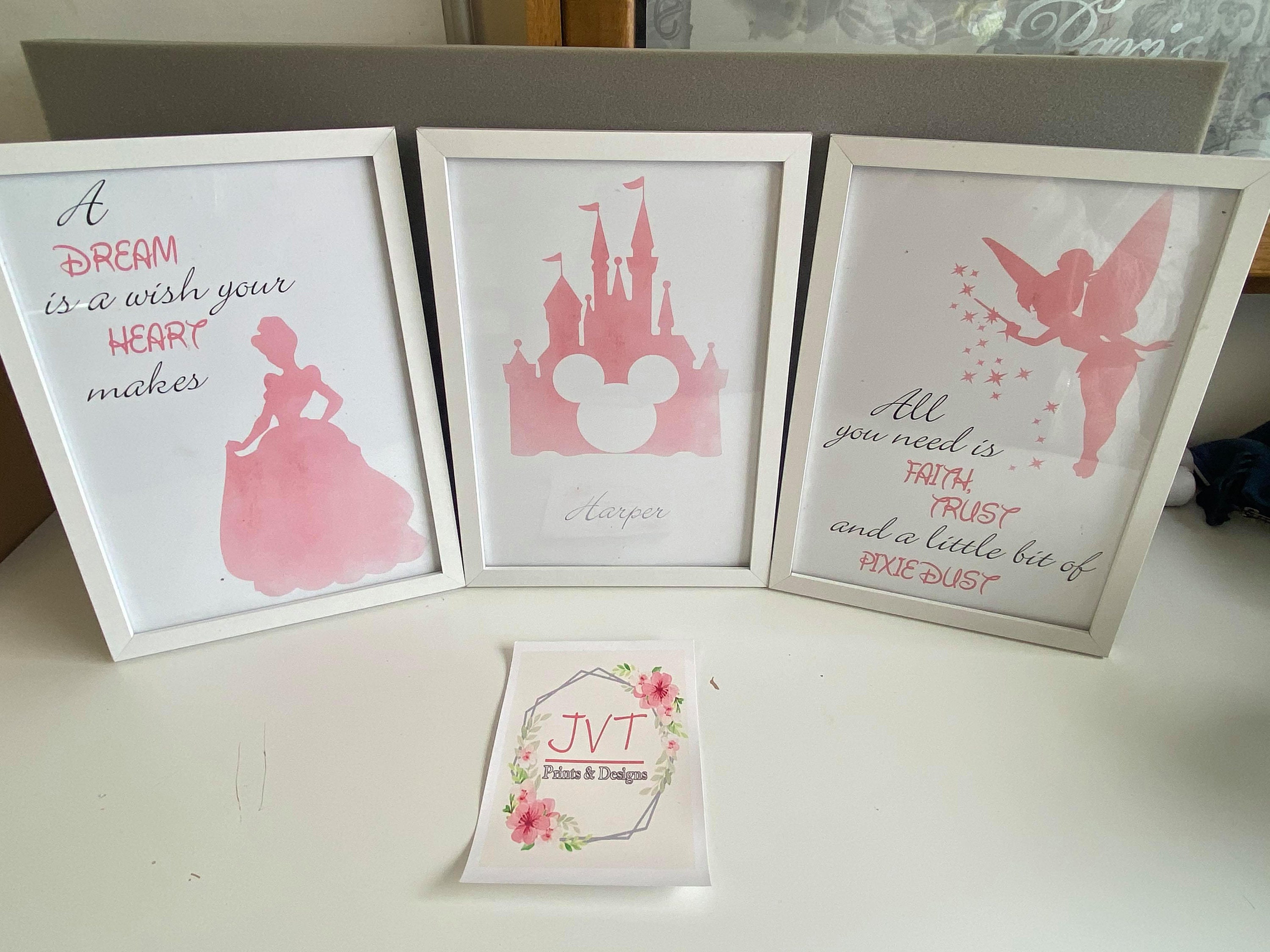 3 Print Out Set of Princess Wall Art Personalised Print Etsy UK