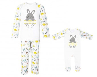 Personalised Easter Pyjamas/Babygrow/ My first easter