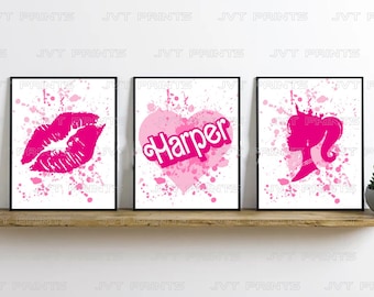 Personalised Set Of 3 Barbie Prints