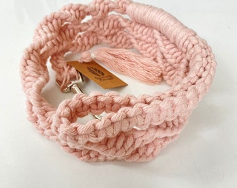 Makramee Hundeleine mit Halsband | Naturfarbe Baumwolle | Hundeleine| Nachhaltige Geschenke für Haustiere | Eco friendly l Cosy Hundeleine I Haustierhalsband