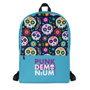 Zucker Schädel Muster-blau Basis-Punkdemonium-Rucksack-Laptop-Tasche
