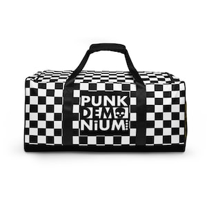 Checkered-Black & White avec yellow sides-Punkdemonium-Duffle sac