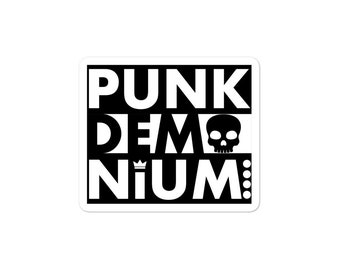 Punkdemonium Logo-Black and White-Bubble-free stickers (available in 3 sizes)