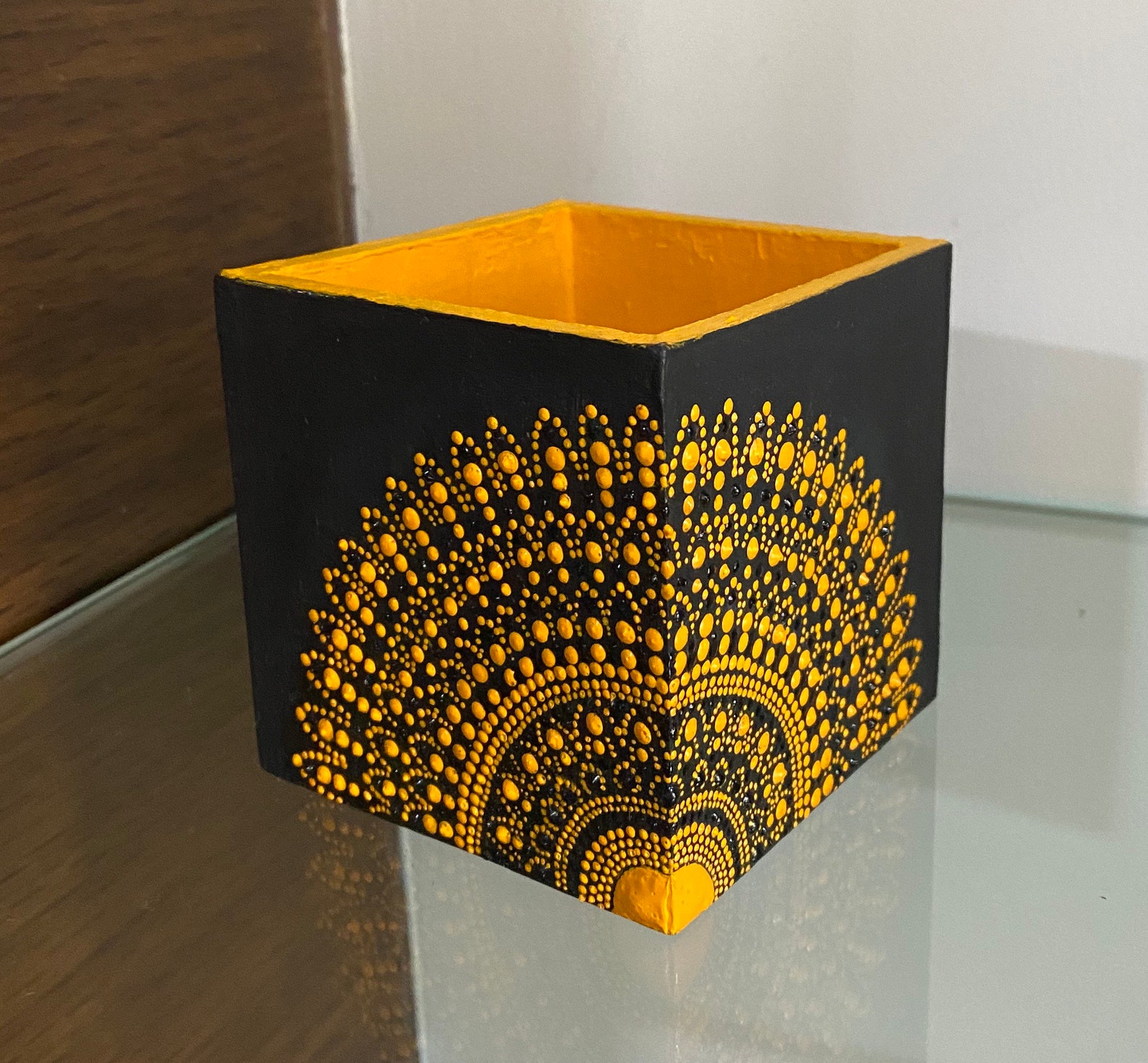 Multi use mandala knick knack holder dot mandala pen holder Etsy