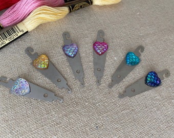 Scales/Mermaid Needle Threaders in 5 different colours for cross stitch/embroidery/tapestry/quilting/needlework