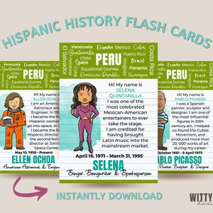 Hispanic Geschiedenis Flashkaarten | Educatieve bronnen | Hulpbronnen voor thuisonderwijs | Kinderkaarten | Spaanse Erfgoedmaand | Afdrukbare Flash-kaarten