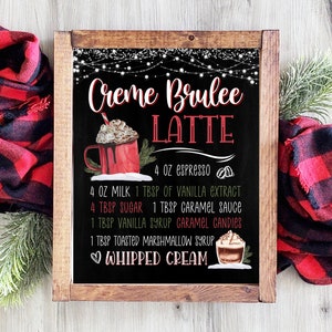 Sinal de bar de café de Natal | Sinal de cacau quente | Sinal de chocolate quente | Decoração de parede de férias | Cardápio de Café | Imprimíveis de Natal