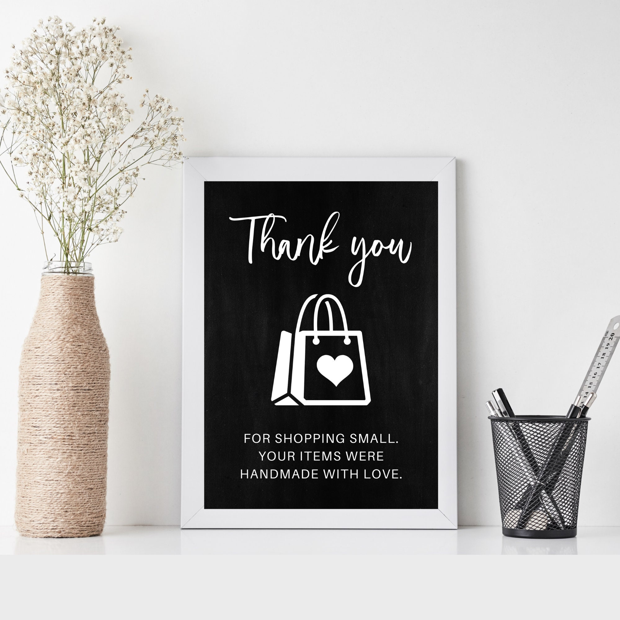 Thank You for Shopping Small Sign Shop Local Sign Small - Etsy