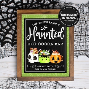 Halloween Hot Chocolate Bar | Hot Cocoa Sign | Fall Coffee Bar | Halloween Party Decor | Halloween Printables | Instant Download