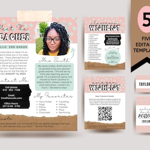 Triff den Lehrer Vorlage | Back To School Newsletter | Geschenkanhänger | Schreibtischaufkleber | Klassenzimmer Vorlagen | Digitaler Download