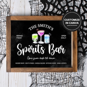 Halloween Bar Sign | Halloween Party Decor | All Hallows Eve Decor | Halloween Wall Art | Spooky Decor | Printable Wall Art