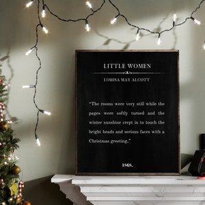 Little Women Book Print | Christmas Mantle Decor | Literary Wall Art | Louisa May Alcott | Christmas Wall Art | Printable Wall Art