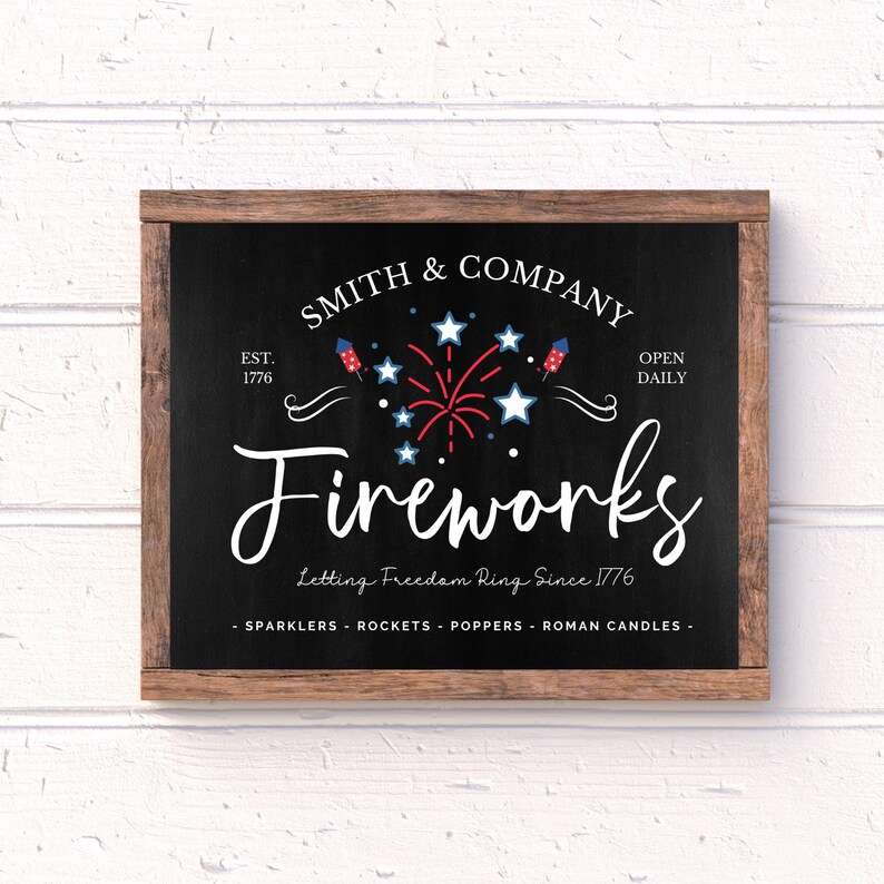 4th of July Printable Fourth of July Fireworks Sign | Etsy