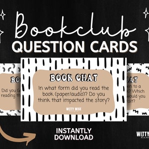 Book Club Discussion Questions | Book Club Cards | Bibliophile Gifts | Gifts for Book Lovers | Book Printables (FICTION EDITION)