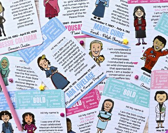 Women's History Month Printable Flashcards | Homeschool Curriculum | Bold Women Kids Cards | Teacher Printables | Classroom Instant Download