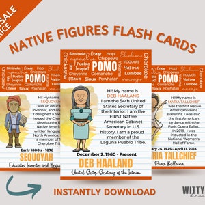 Native American Flash-kaarten | Educatieve bronnen | Thuisonderwijs | Kinderkaarten | Maand van de inheemse volkeren | Afdrukbare flashkaarten | GROOTHANDEL