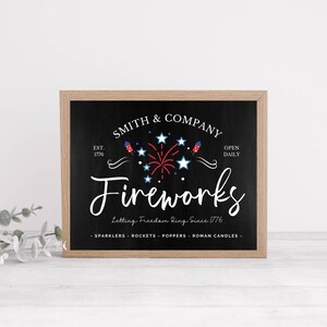 4th of July Printable Fourth of July Fireworks Sign | Etsy
