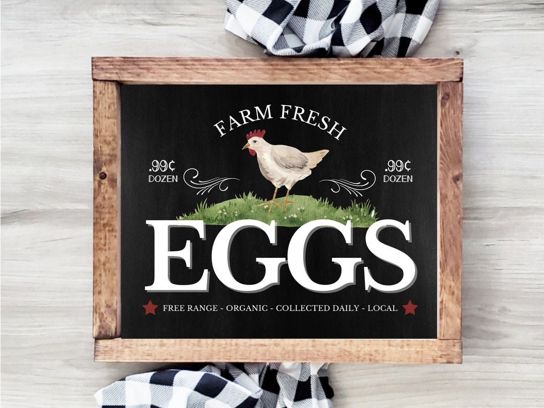 Farm Fresh Wall Art Coffee Bar Sign Farm Fresh Eggs Farmhouse Sign