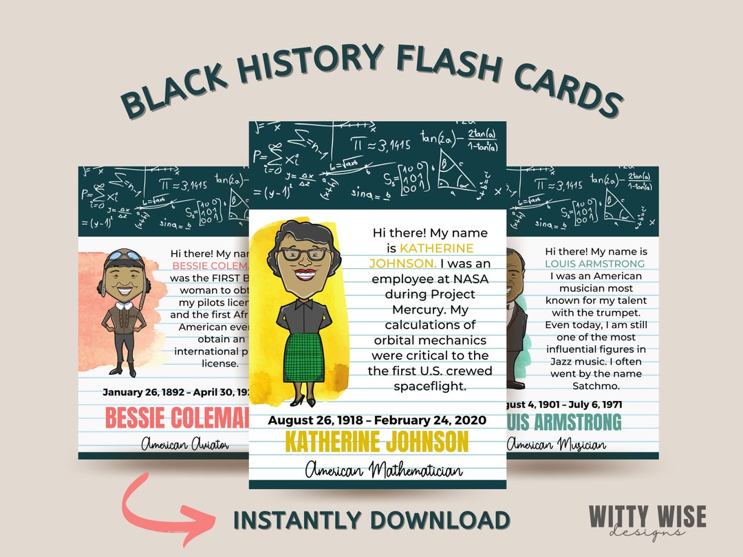 Black History Flash Cards  Educational Resources  Homeschool