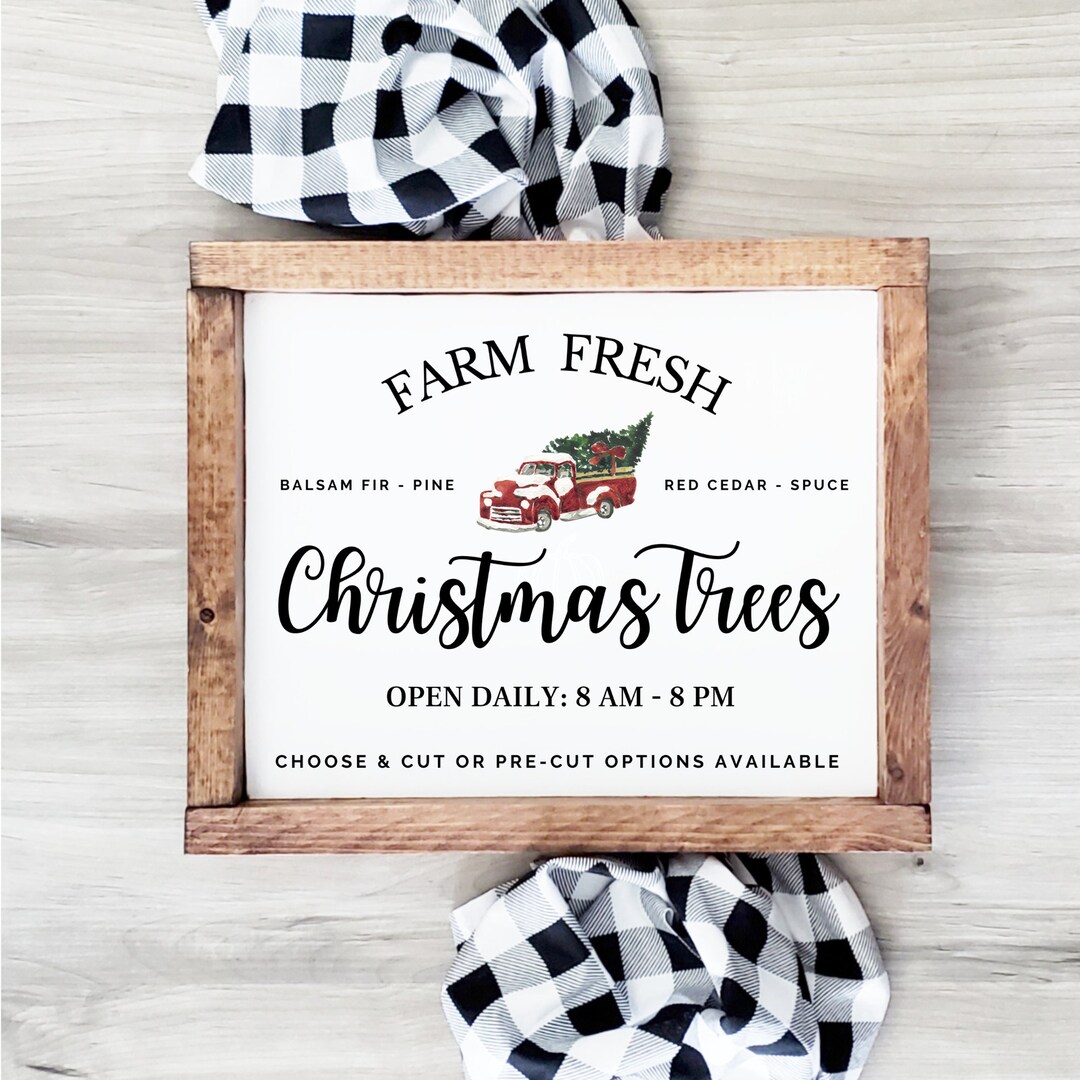 Farm Fresh Christmas Trees Printable Wall Art Farmhouse Christmas Decor ...