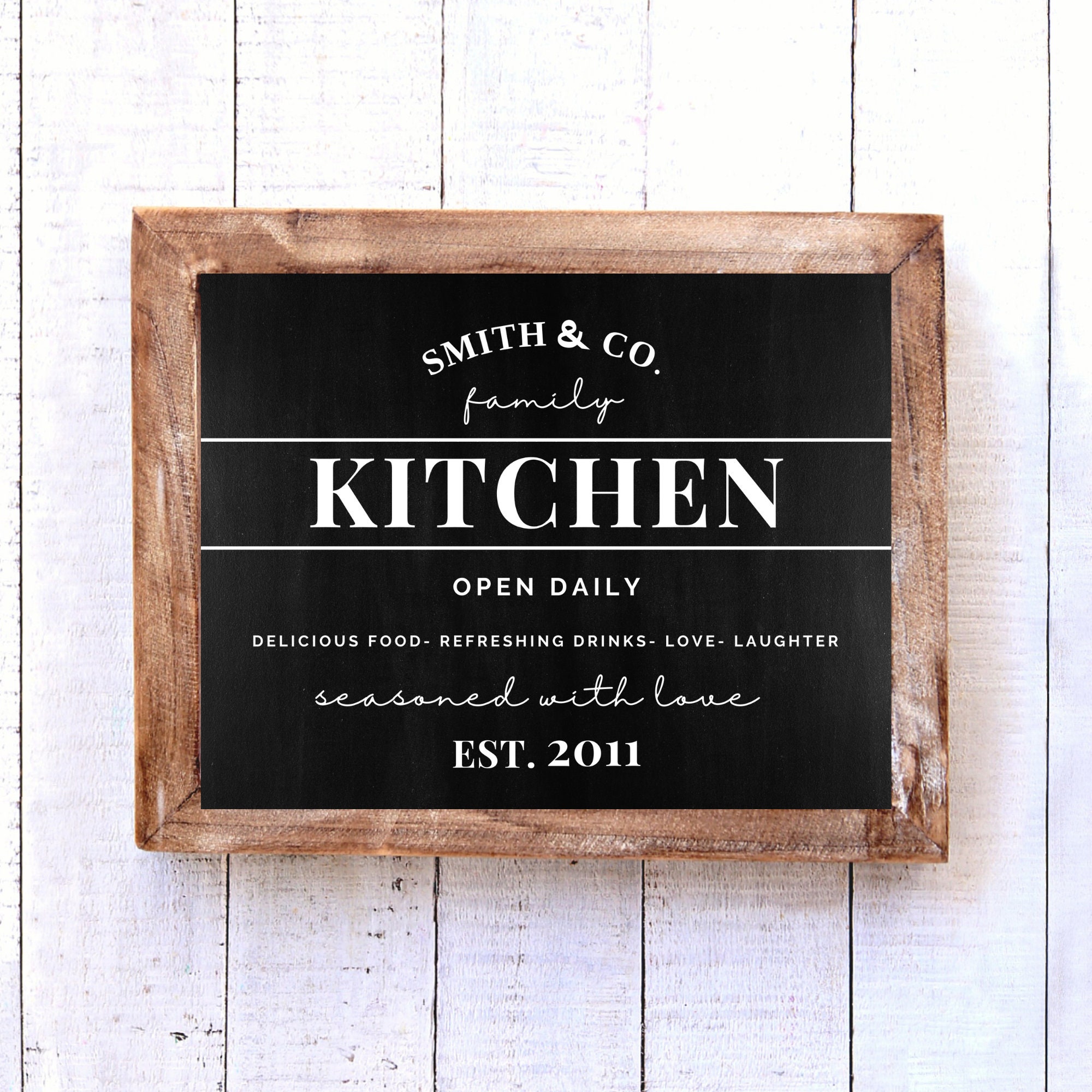 Vintage Kitchen Sign Printable Wall Art Personalized Last | Etsy