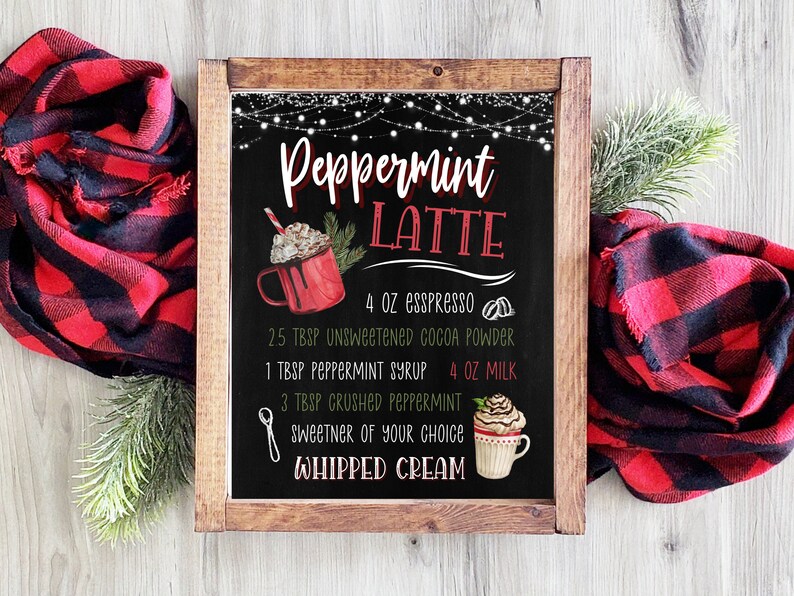 Christmas Coffee Bar Sign  Hot Cocoa Sign  Hot Chocolate image 1