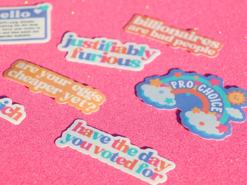 Anti Trump Sticker Pack | I Did That Sticker | Have The Day You Vote For | Eat The Rich | Pro Choice Sticker | Liberal Gifts | Feminist Gift image 8