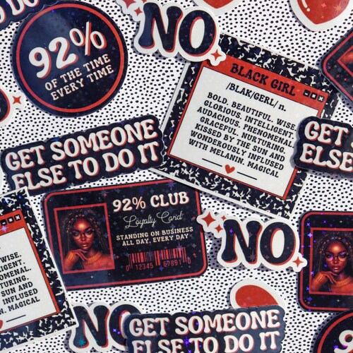 Black Woman Affirmation Sticker Pack of 5 | 92 Percent Stickers |  Stickers for Kindle and Laptop | Stocking Stuffers | Gift for Her