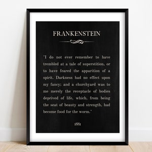 Frankenstein Halloween Wall Decor | Frankenstein Book Print | Printable Wall Art | Printable Halloween Poster | Antique Book Page Print |