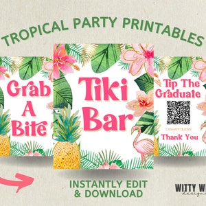 Luau Party Sign | Tropical Themed Party | Luau Graduation Party | Hawaiian Themed Bridal Shower | Tip The Grad | Tropical Baby Shower