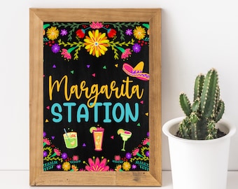 Margarita Bar Sign | Fiesta Theme Party | Fiesta Bridal Shower | Fiesta Baby Shower | Taco Graduation Party | Printable Party Decor